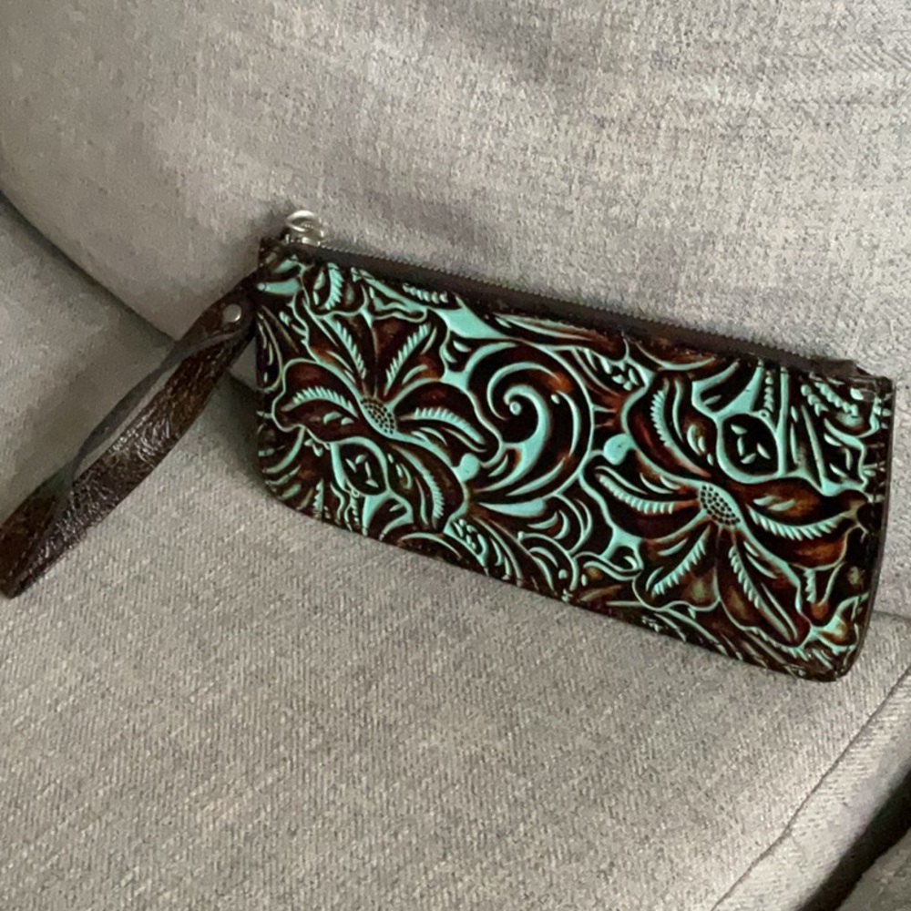 Patricia Nash Turquoise Wristlet
